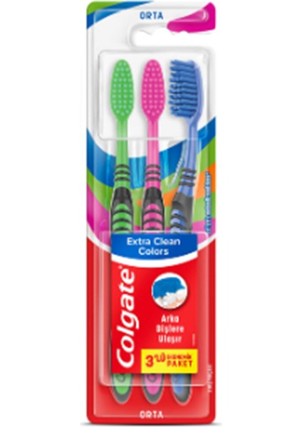 Diş Fırçası Extra Clean Colors 3'lü