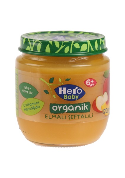 Organik Elma Şeftali Kavanoz Maması 120 G fiyatları