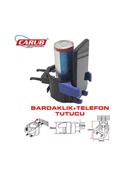Bardaklık + Telefon Tutucu
