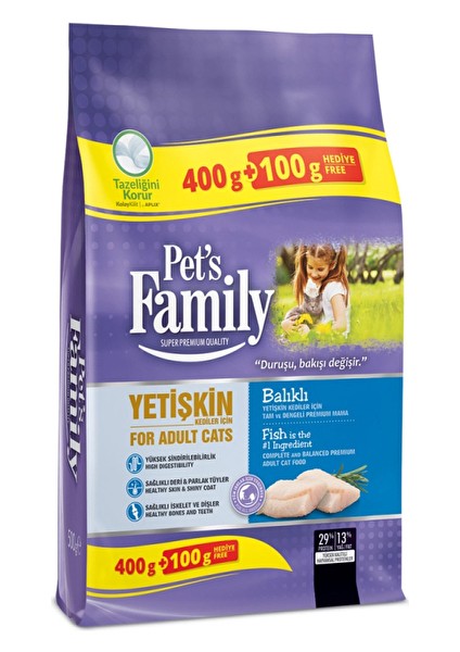 Family Yetişkin Kedi Maması Balık 400+100G