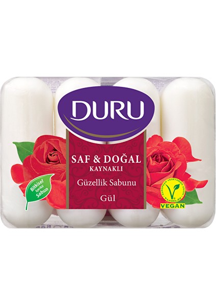 Güzellik Sabunu Saf&Doğal 4x70 G Gül