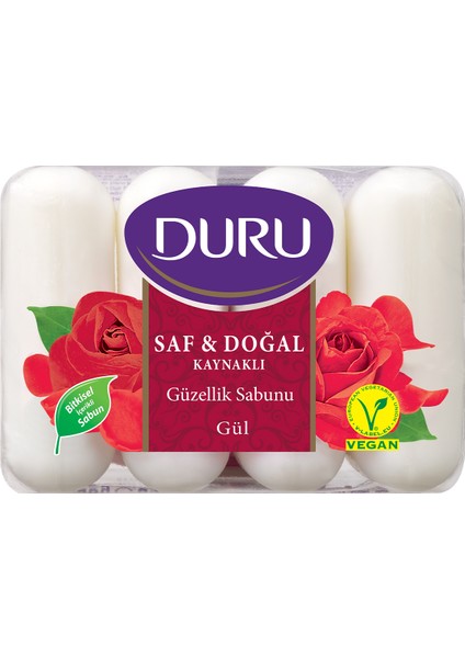 Güzellik Sabunu Saf&Doğal 4x70 G Gül
