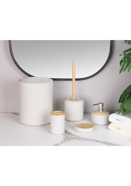 Krem Akrilik Banyo Seti 5 Parça fiyatları