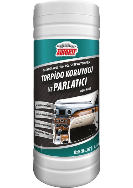 Torpido Koruyucu ve Parlatıcı Temizleyici Islak Havlu Plastik Kutu 50'li fiyatları