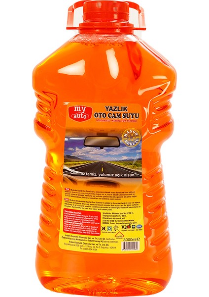 Oto Yazlık Cam Suyu 3l