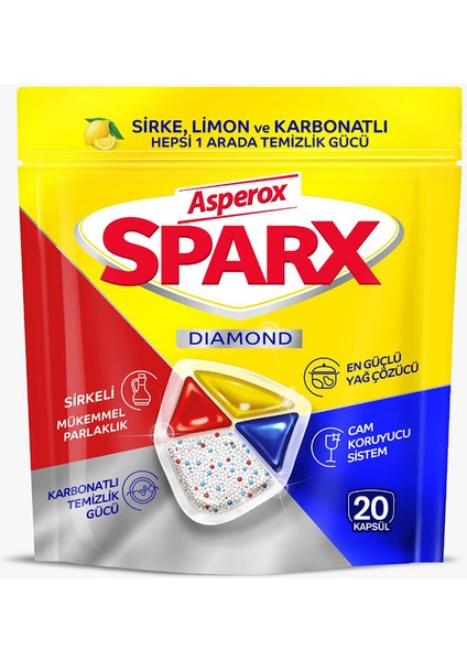 Sparx Bulaşık Makinesi Tableti Hepsi Bir Arada 20'li