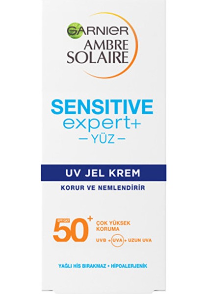 Ambre Solaire Sensitive Expert + Güneşe Karşı Hassas Ciltler İçin SPF 50 + Güneş Koruyucu Jel