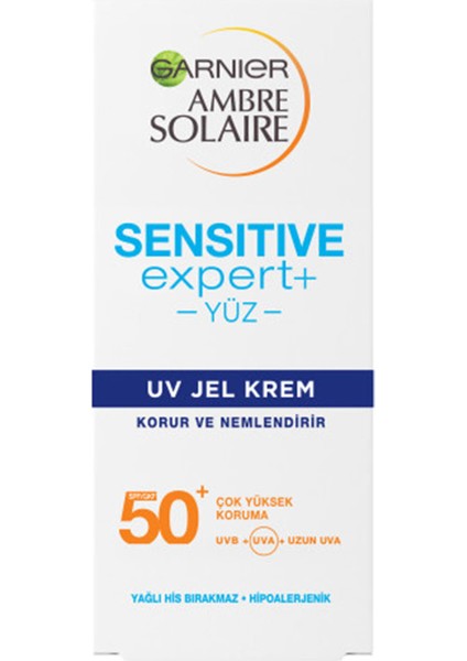 Ambre Solaire Sensitive Expert + Güneşe Karşı Hassas Ciltler İçin SPF 50 + Güneş Koruyucu Jel