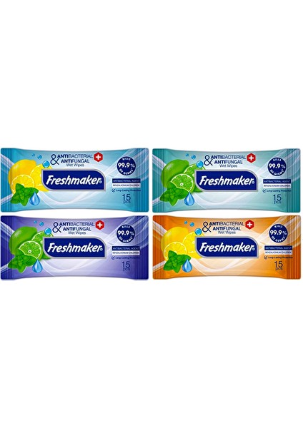 Antibakteriyel Islak Havlu 15'li