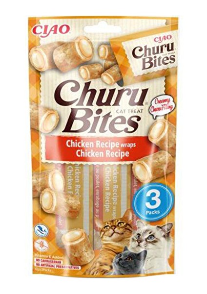 Churu Bites Tavuk Sargılı Kedi Ödül Maması 3 x 10 gr