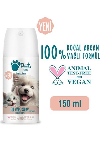 Petlove Tüy Bakım Spreyi Çikolata 150ML