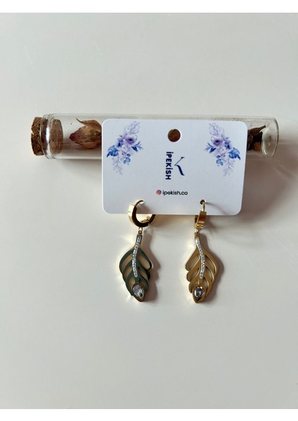 Zirkon Taşlı Bohem Tarz Gold Orta Boy Halka Küpe – Paslanmaz Çelik, Zarif ve Doğal Şıklık modelleri