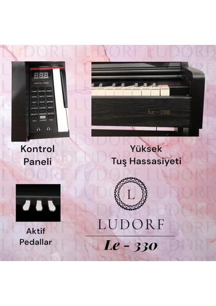 Le330 Profesyonel Piyano 88 Tuşlu Yüksek Tuş Hassasiyetli