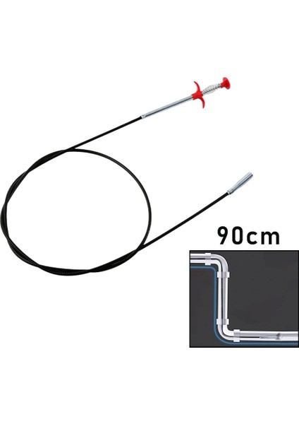 90CM Yaylı - Kıskaç Lavabo - Gider Vb. temizleme - Çok Amaçlı Çubuk