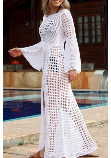 Kadın Yarasa Kol Triko Maxi Boy Pareo modelleri