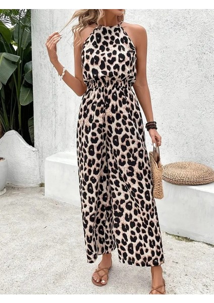 Kadın Omuzlardan Açık Boyundan Geçmeli Beli Lastikli Desenli Dalgıç Tulum modelleri