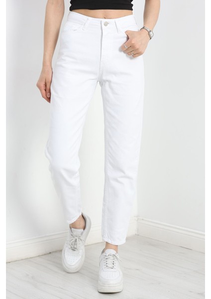 Mom Kot Pantolon Beyaz