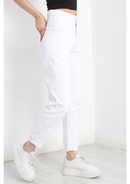 Mom Kot Pantolon Beyaz