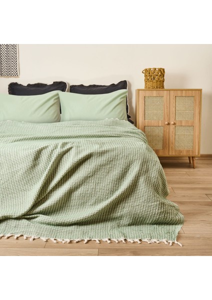 Soft Punto Çift Kişilik Yatak Örtüsü - Yeşil - 200X230 cm
