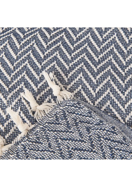 Soft Wicker Çift Kişilik Yatak Örtüsü - Indigo - 200X230 cm