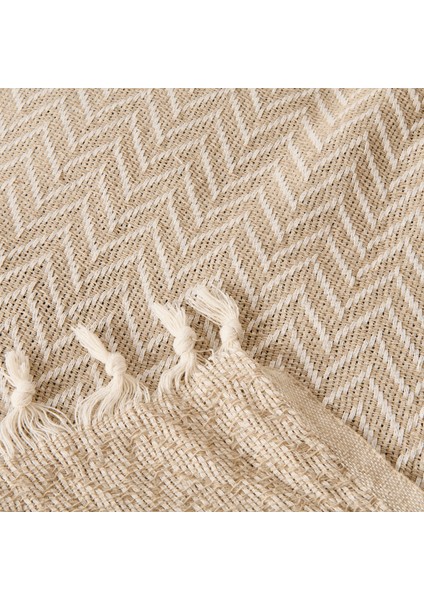 Soft Wicker Çift Kişilik Yatak Örtüsü - Bej - 200X230 cm