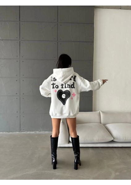 3 Iplik Şardonlu Oversize Compact True Baskılı Sweat Beyaz fiyatları