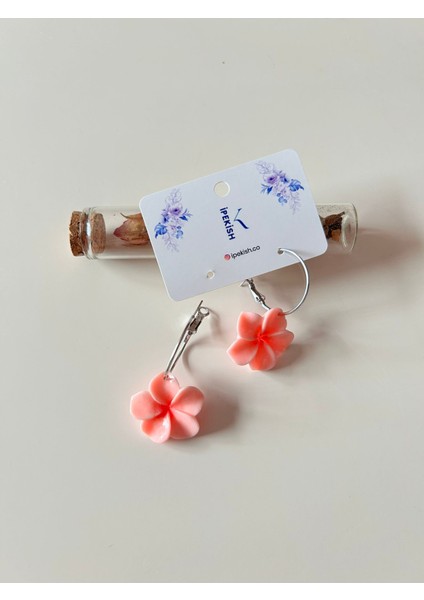 Lotus Figürlü Pembe Renk Klipsli Orta Boy Küpe fiyatları
