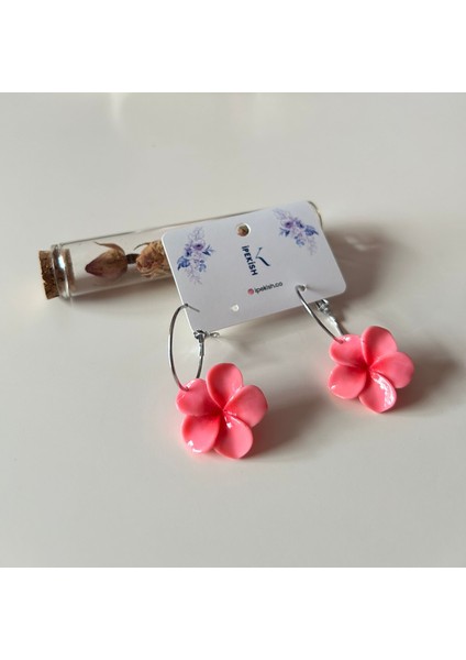 Lotus Figürlü, Pembe, Klipsli, Orta Boy - Küpe fırsatları