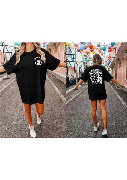 Bisiklet Yaka Baskılı T-Shirt - Siyah fırsatları