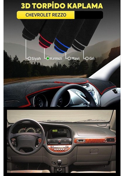 Chevrolet Rezzo 3D Torpido Koruma Kılıfı - Ön Göğüs Kaplama - Kırmızı Şerit