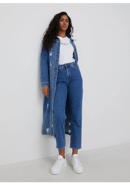 Bisiklet Yaka Düz Beyaz Kadın T-Shirt PL505202