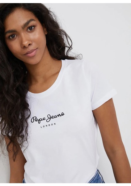 Bisiklet Yaka Düz Beyaz Kadın T-Shirt PL505202 modelleri