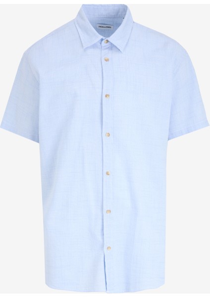 Slim Fit Mavi Erkek Gömlek Jjstructure Shırt Ss