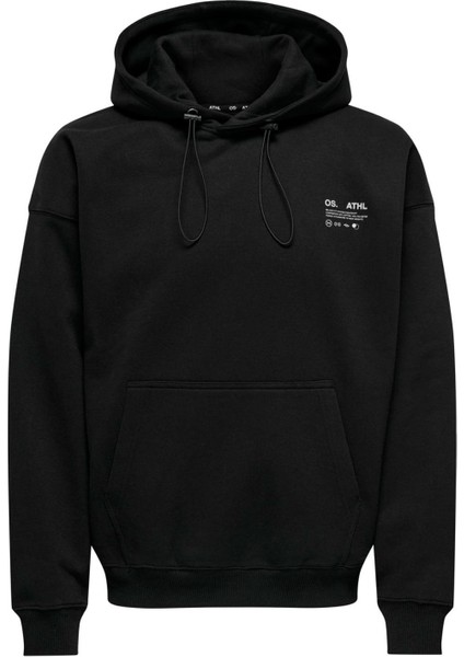 Kapüşon Yaka Siyah Erkek Sweatshırt Onsengel Vtg Hoodıe Sweat Athl