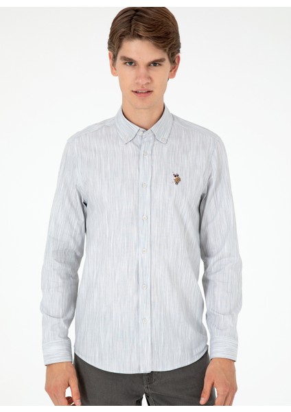 Slim Fit Klasik Yaka Açık Gri Erkek Gömlek G081SZ004.000.1959046 modelleri