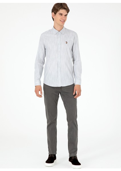 Slim Fit Klasik Yaka Açık Gri Erkek Gömlek G081SZ004.000.1959046 fırsatları