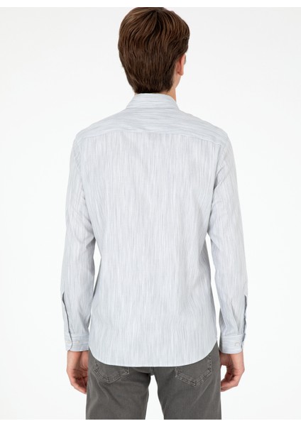 Slim Fit Klasik Yaka Açık Gri Erkek Gömlek G081SZ004.000.1959046 indirimleri