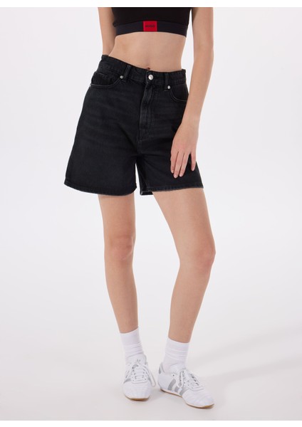 Yüksek Bel Regular Fit Siyah Kadın Denim Şort 50538855 modelleri