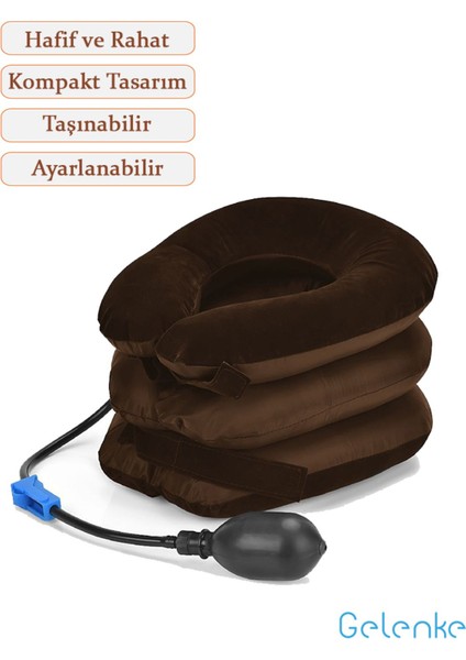 3 Katlı Ayarlanabilir Akıllı Boyun Destek Yastığı, Şişme Boyunluk Konforu