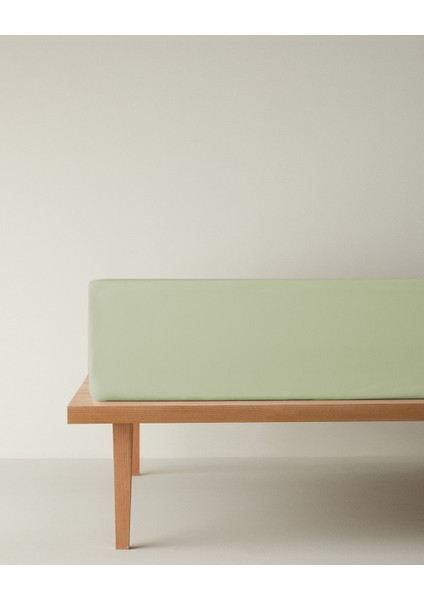 Novella Premium Soft Cotton Çift Kişilik Lastikli Çarşaf 160X200 cm Açık Yeşil