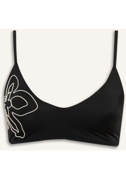 Regular Fit Nakışlı Bikini Üstü-Fall in Love E3284AX25SM