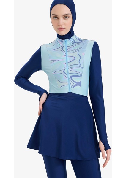 Regular Fit Hızlı Kuruyan Baskılı 5'li Burkini Takım E7998AX25HS
