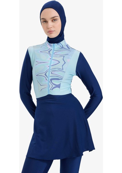 Regular Fit Hızlı Kuruyan Baskılı 5'li Burkini Takım E7998AX25HS