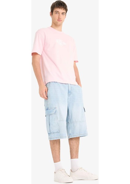 %100 Pamuk Kargo Fit Jean Bermuda Şort F4219AX25SM fiyatları