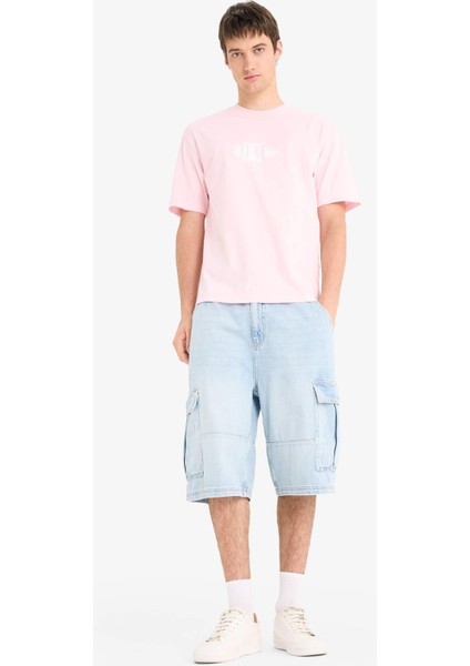 %100 Pamuk Kargo Fit Jean Bermuda Şort F4219AX25SM modelleri