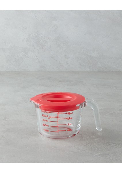 Cam Narenciye Sıkacaklı Ölçü Kabı Mutfak Gereci 500 ml Kırmızı