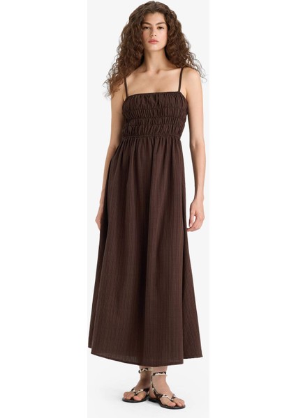 Keten Görünümlü Askılı Maxi Elbise C9236AX25HS fiyatları