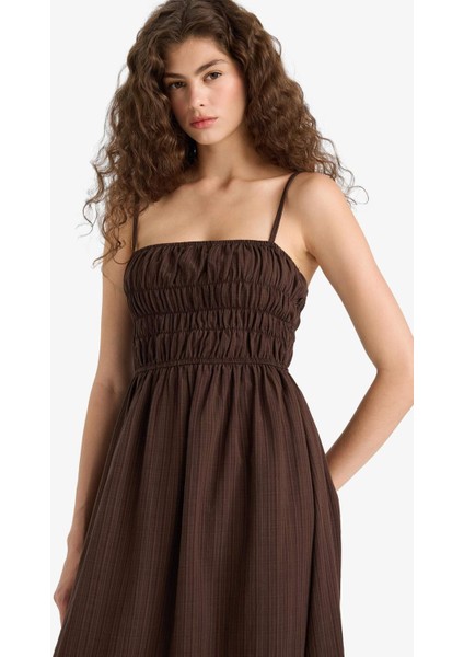 Keten Görünümlü Askılı Maxi Elbise C9236AX25HS fırsatları