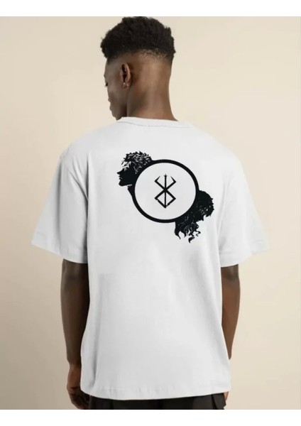 Unisex Bisiklet Yaka Baskılı Oversize T-Shirt - Beyaz fiyatları