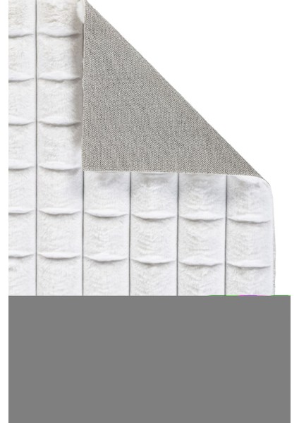 Diamante 7001 Beyaz - Yumuşak Peluş Halı | Kaymaz Yıkanabilir Halı